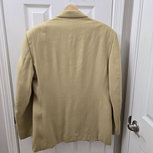Cezar Del‎ Prado Mens Beige 100% Silk Blazer Jacket Size 40R Herringbone Summer - Picture 2 of 16